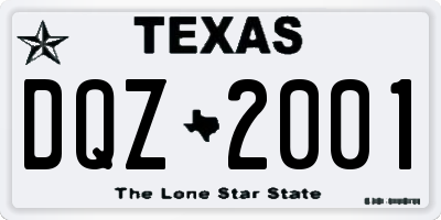 TX license plate DQZ2001