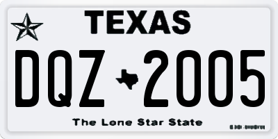 TX license plate DQZ2005