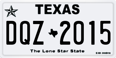 TX license plate DQZ2015