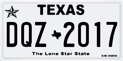 TX license plate DQZ2017