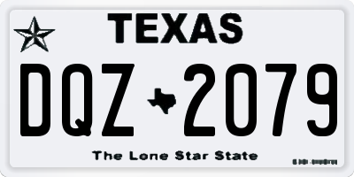 TX license plate DQZ2079