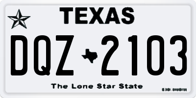 TX license plate DQZ2103