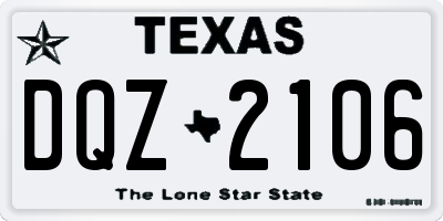TX license plate DQZ2106