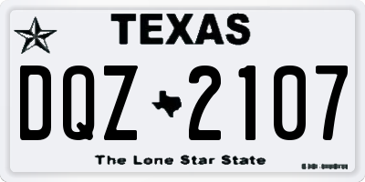 TX license plate DQZ2107