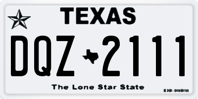 TX license plate DQZ2111