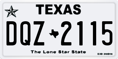 TX license plate DQZ2115