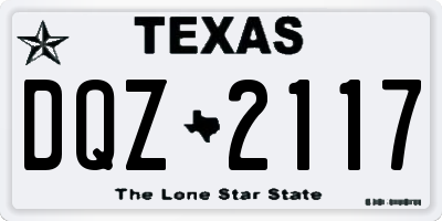 TX license plate DQZ2117