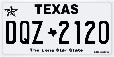 TX license plate DQZ2120