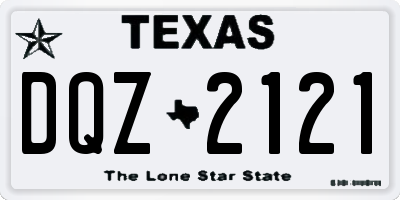 TX license plate DQZ2121
