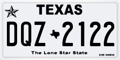 TX license plate DQZ2122