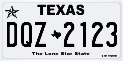 TX license plate DQZ2123