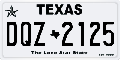 TX license plate DQZ2125