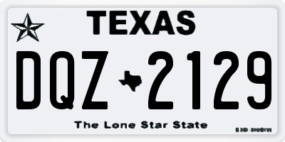 TX license plate DQZ2129