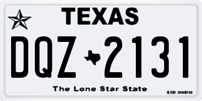 TX license plate DQZ2131