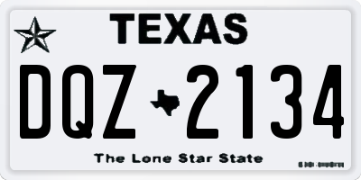 TX license plate DQZ2134