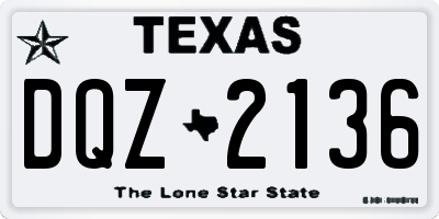 TX license plate DQZ2136