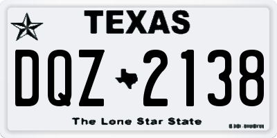 TX license plate DQZ2138