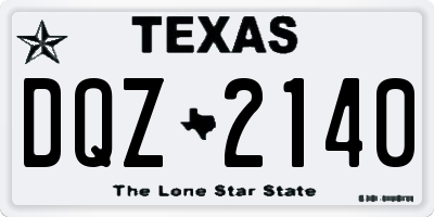 TX license plate DQZ2140
