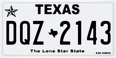 TX license plate DQZ2143