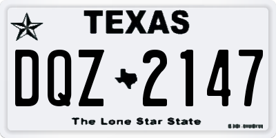 TX license plate DQZ2147