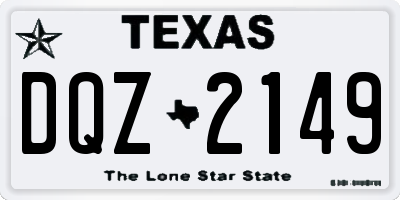 TX license plate DQZ2149