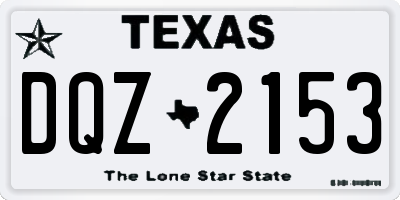 TX license plate DQZ2153