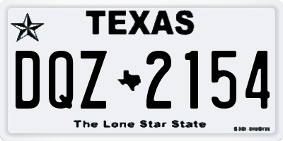 TX license plate DQZ2154