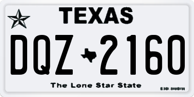 TX license plate DQZ2160