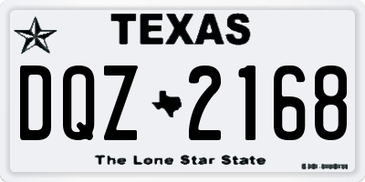 TX license plate DQZ2168