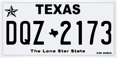 TX license plate DQZ2173
