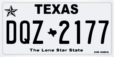 TX license plate DQZ2177