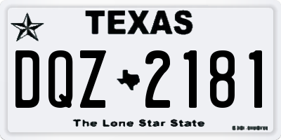 TX license plate DQZ2181