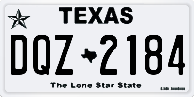 TX license plate DQZ2184