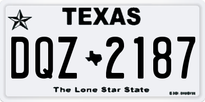 TX license plate DQZ2187