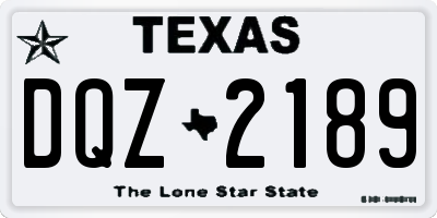 TX license plate DQZ2189