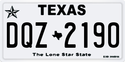 TX license plate DQZ2190