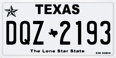 TX license plate DQZ2193