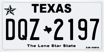 TX license plate DQZ2197