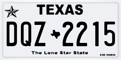 TX license plate DQZ2215
