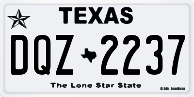 TX license plate DQZ2237