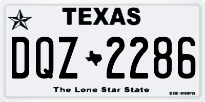 TX license plate DQZ2286
