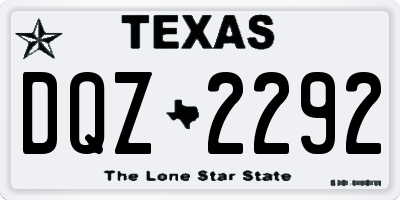 TX license plate DQZ2292