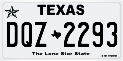 TX license plate DQZ2293
