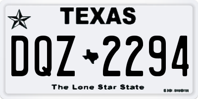 TX license plate DQZ2294