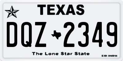 TX license plate DQZ2349