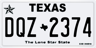 TX license plate DQZ2374