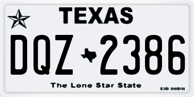 TX license plate DQZ2386