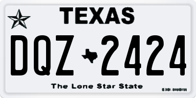 TX license plate DQZ2424