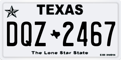 TX license plate DQZ2467