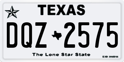 TX license plate DQZ2575